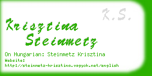 krisztina steinmetz business card